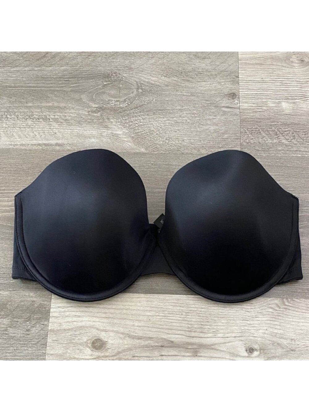 Panache 34E Superbra Porcelain Underwire Strapless Bra Black 3 Row Hook Closure
